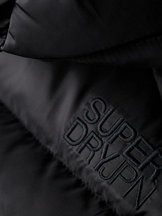 Superdry Hooded Fuji Padded Gilet, Black at John Lewis & Partners