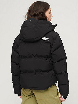 Superdry Hooded Boxy Puffer Jacket, Black