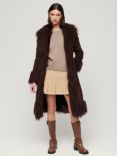 Superdry Faux Fur Lined Longline Afghan Coat