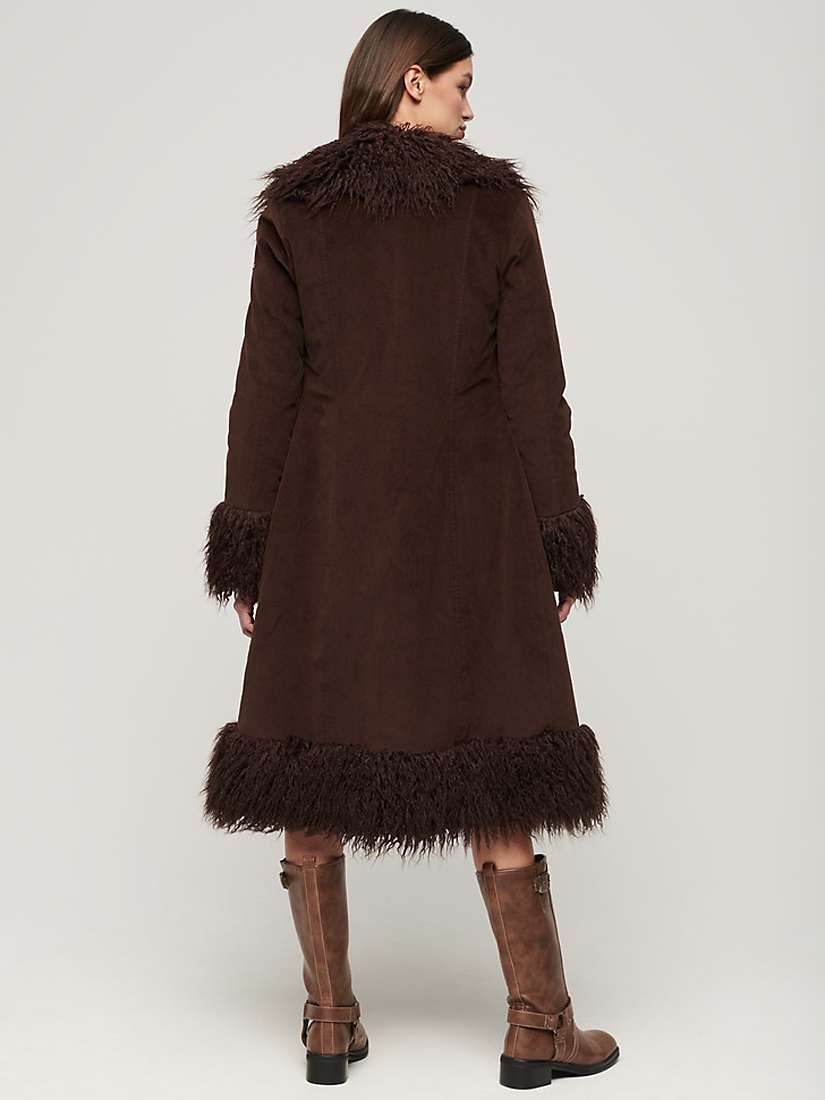 Buy Superdry Faux Fur Lined Longline Afghan Coat Online at johnlewis.com