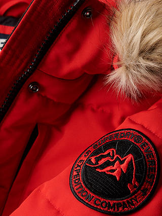 Superdry Hooded Everest Puffer Bomber Jacket, High Risk Red