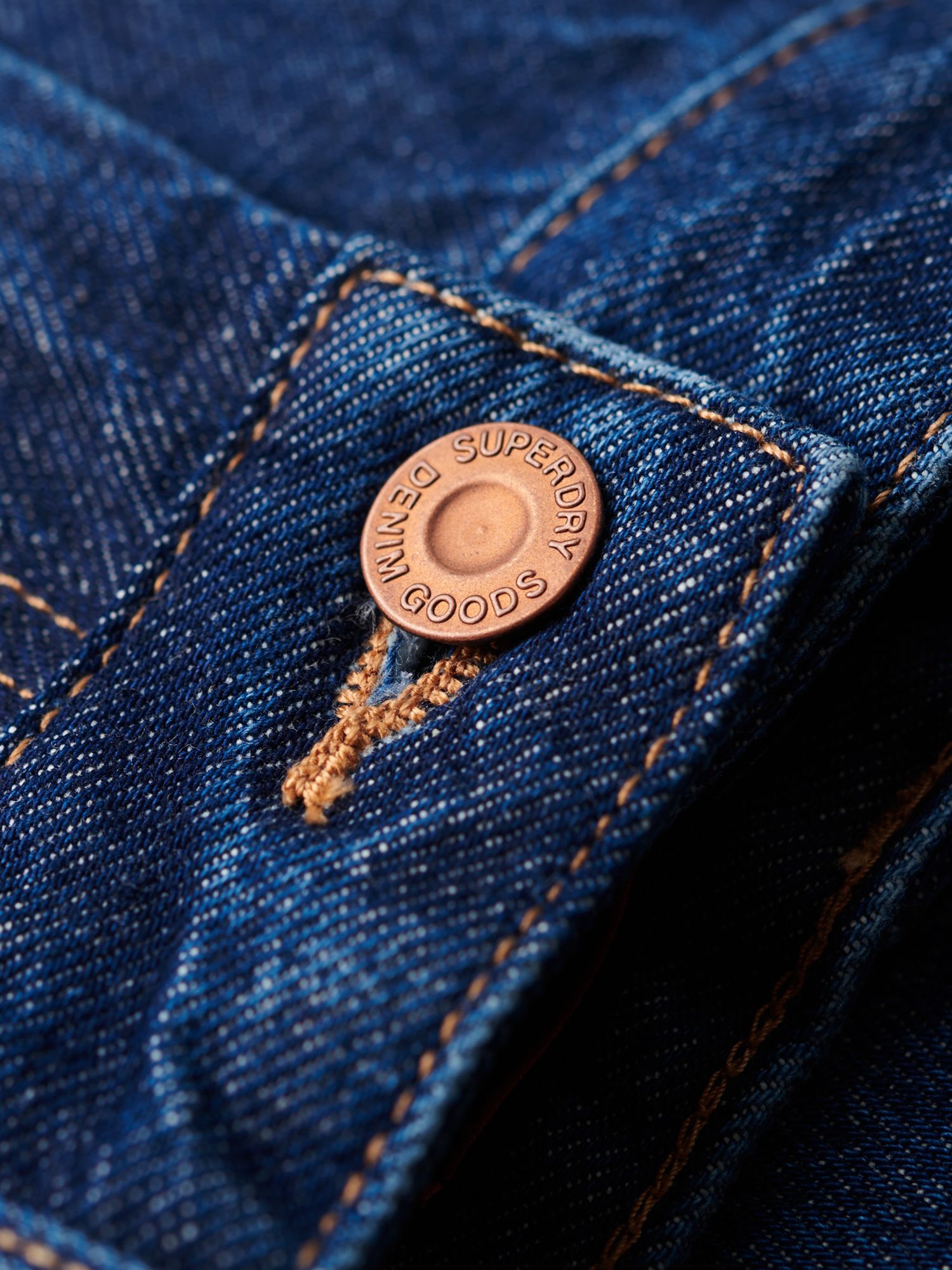 Superdry Organic Cotton Mid Rise Denim Carpenter Jeans, Rinse Blue at ...