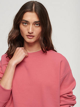Superdry Essential Logo Relaxed Fit Sweatshirt, Camping Pink