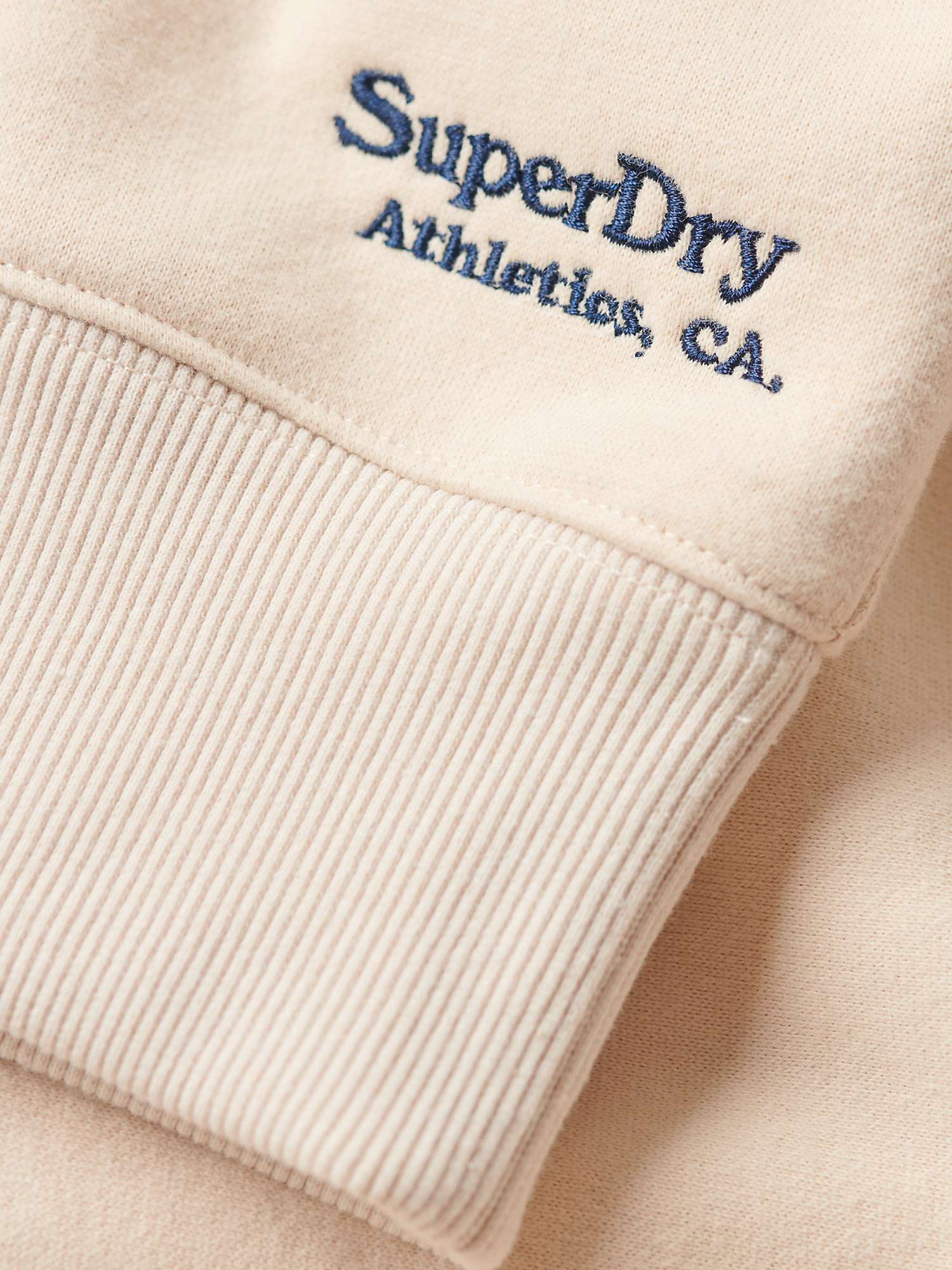 Superdry Essential Logo Relaxed Fit Sweatshirt, Tapioca Cream at John ...