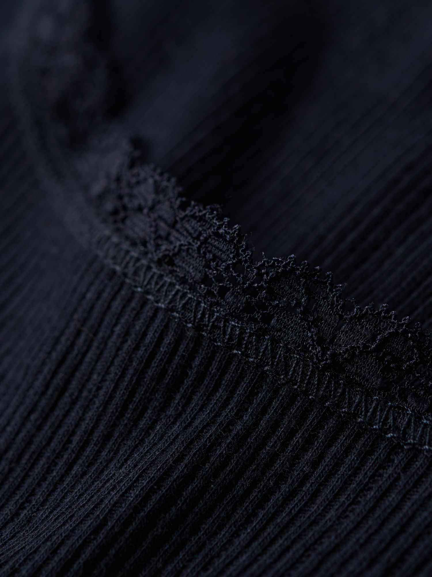 Buy Superdry Essential Long Sleeve Rib Lace Top Online at johnlewis.com