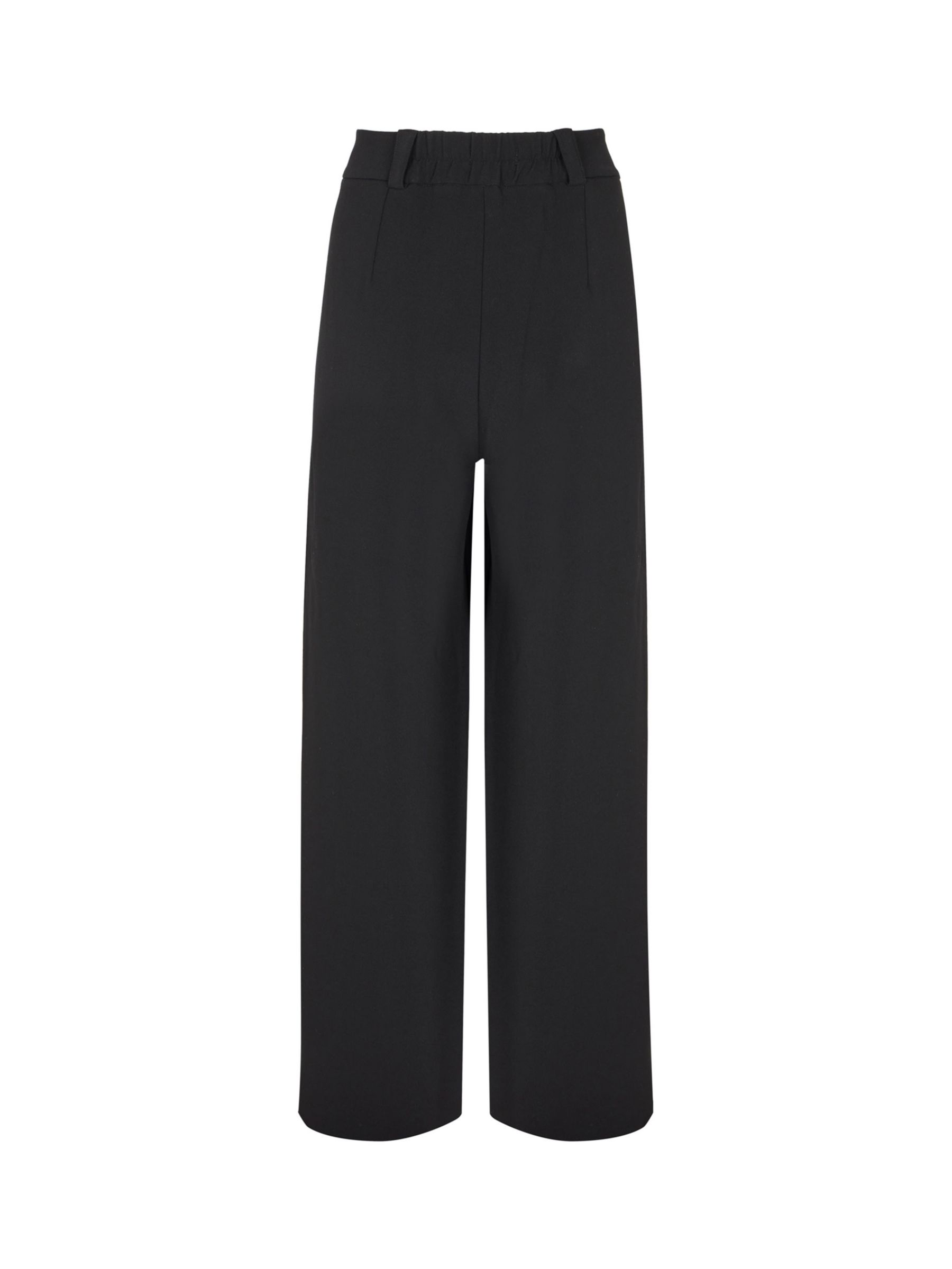 Mint Velvet Straight Front Pleat Trousers, Black at John Lewis & Partners