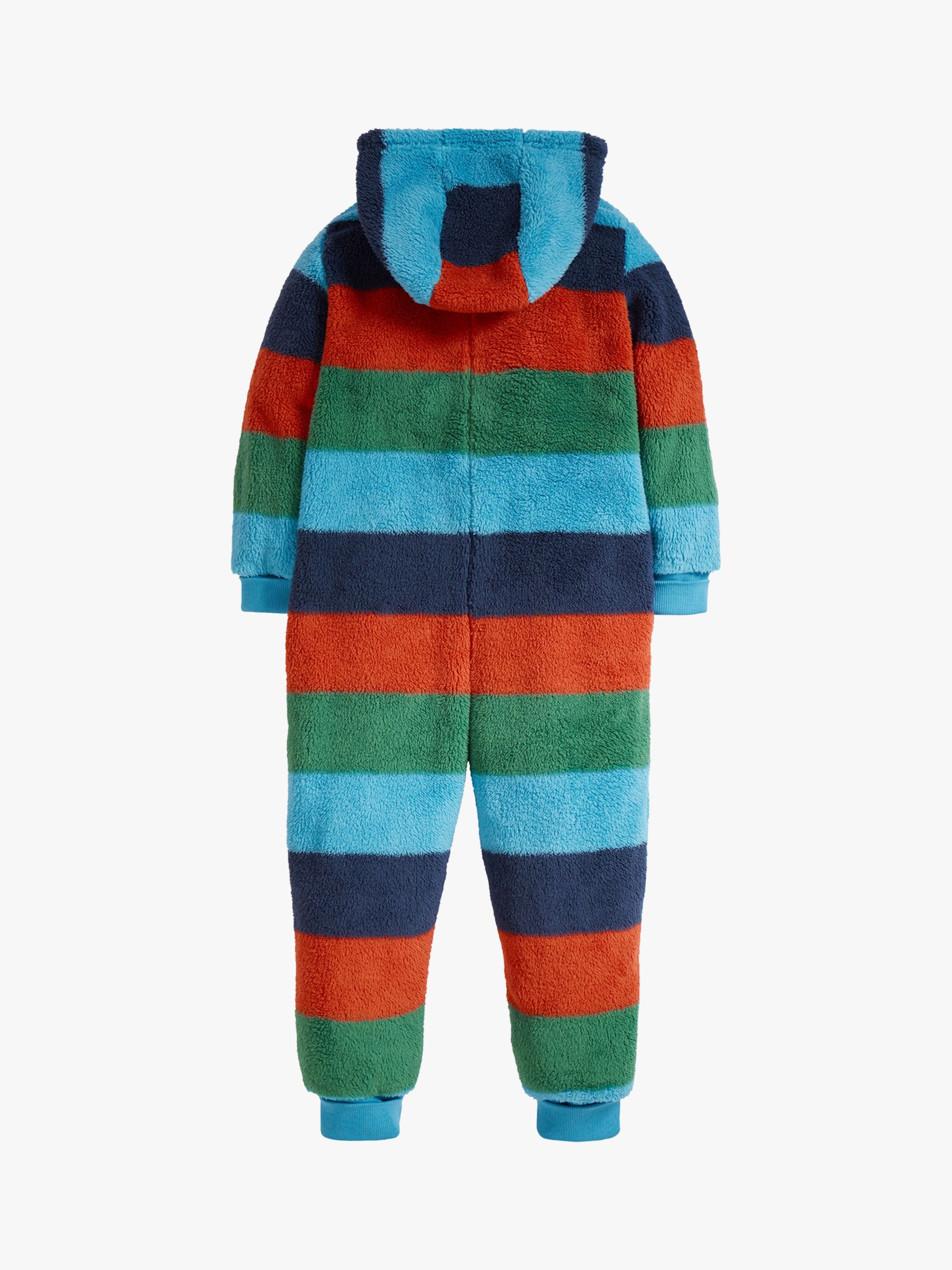 Frugi Kids' Big Ted Fleece Snuggle Suit Onesie, Paprika Stripe at John ...