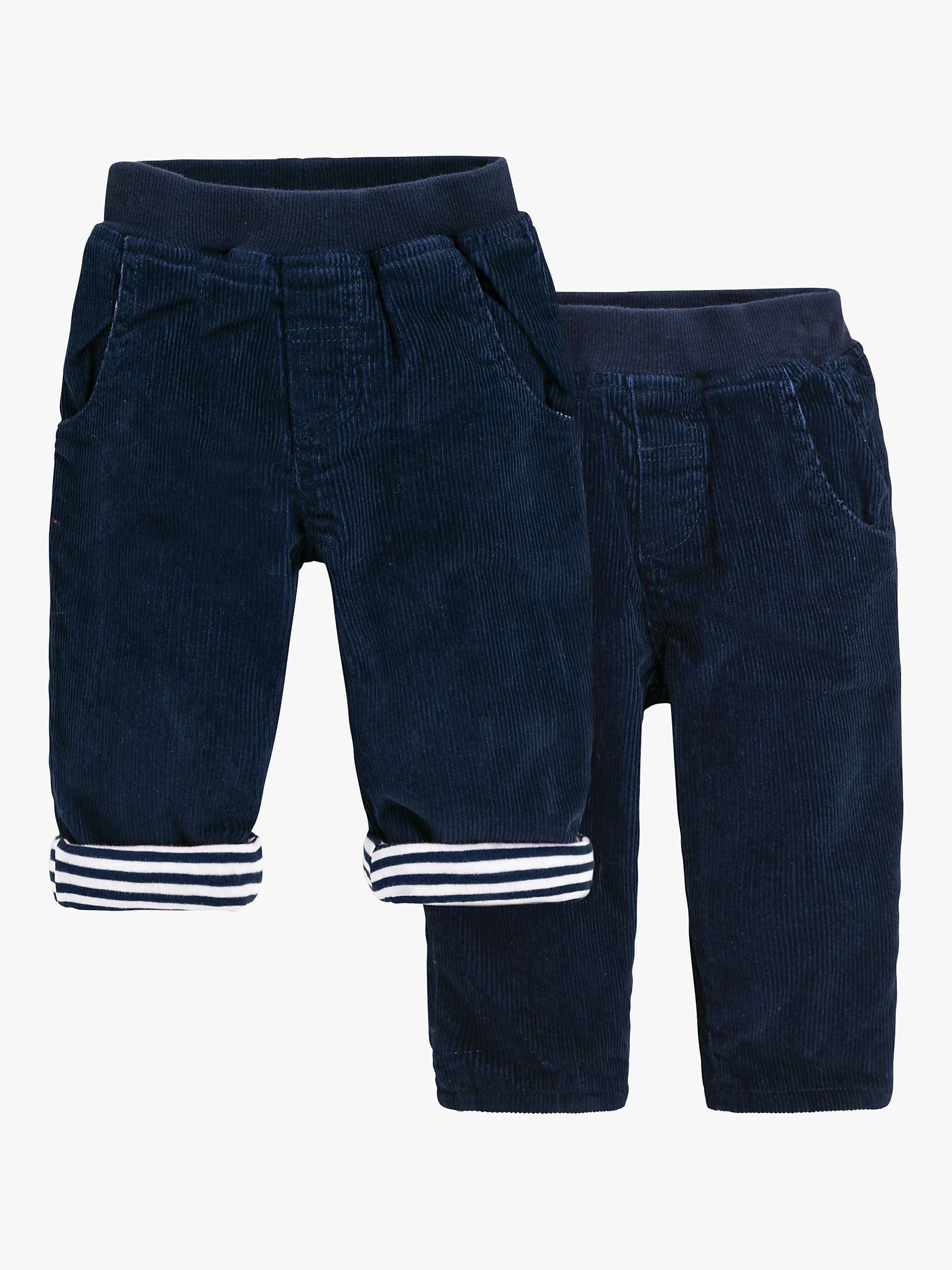 Buy JoJo Maman Bébé Baby Cord Pull Up Trousers, Navy Online at johnlewis.com