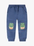 JoJo Maman Bébé Baby T-Rex Knee Patch Joggers, Marl Blue, Marl Blue