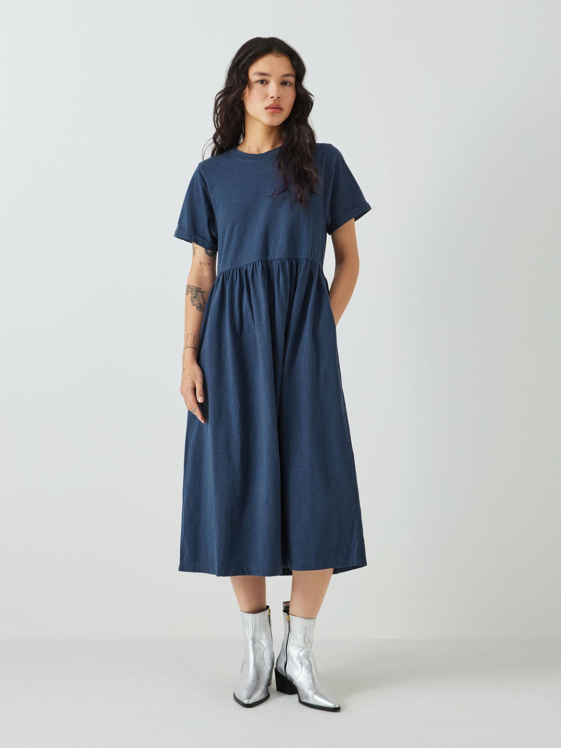 AND/OR Anna Jersey Smock Dress, Denim Blue, 6
