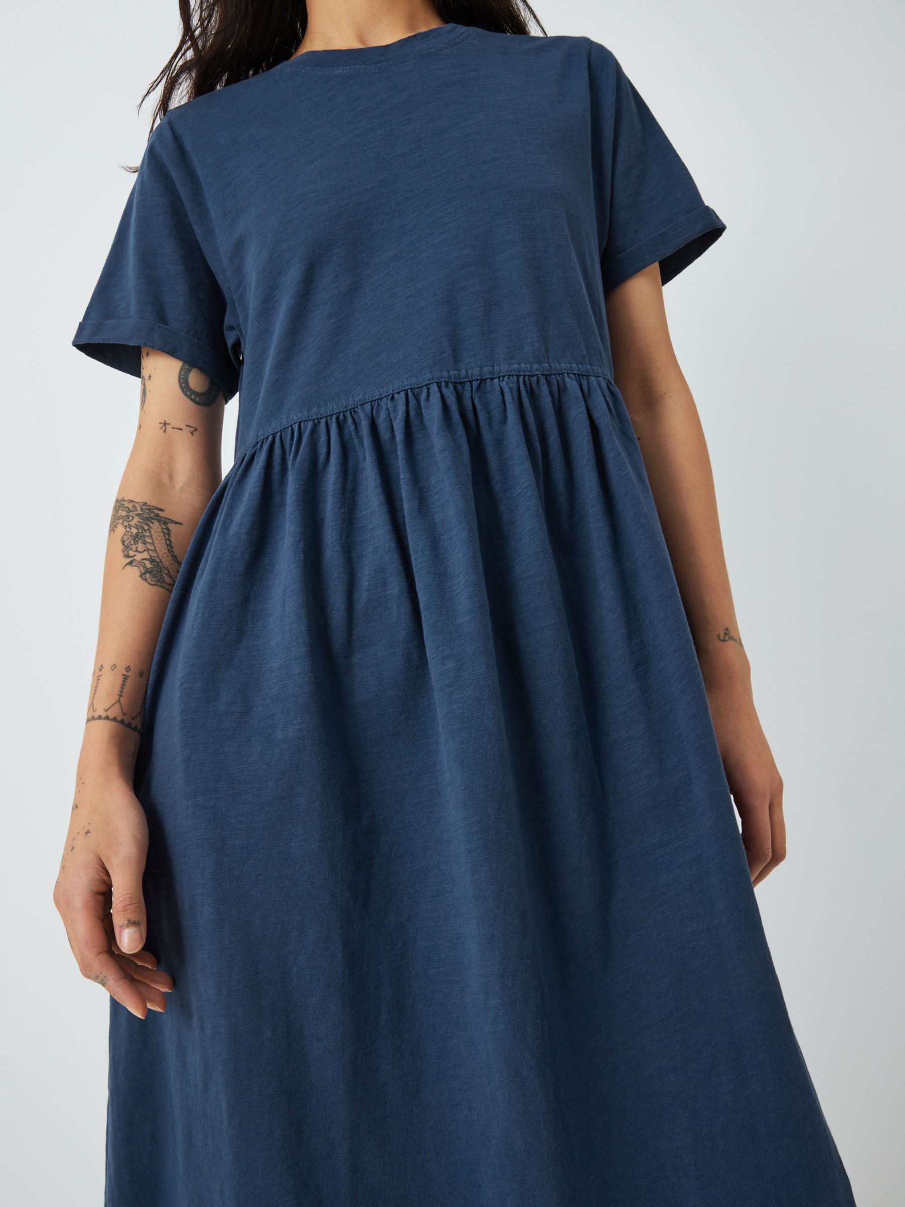 AND/OR Anna Jersey Smock Dress, Denim Blue at John Lewis & Partners