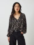 AND/OR Lucinda Floral Blouse, Black/Multi