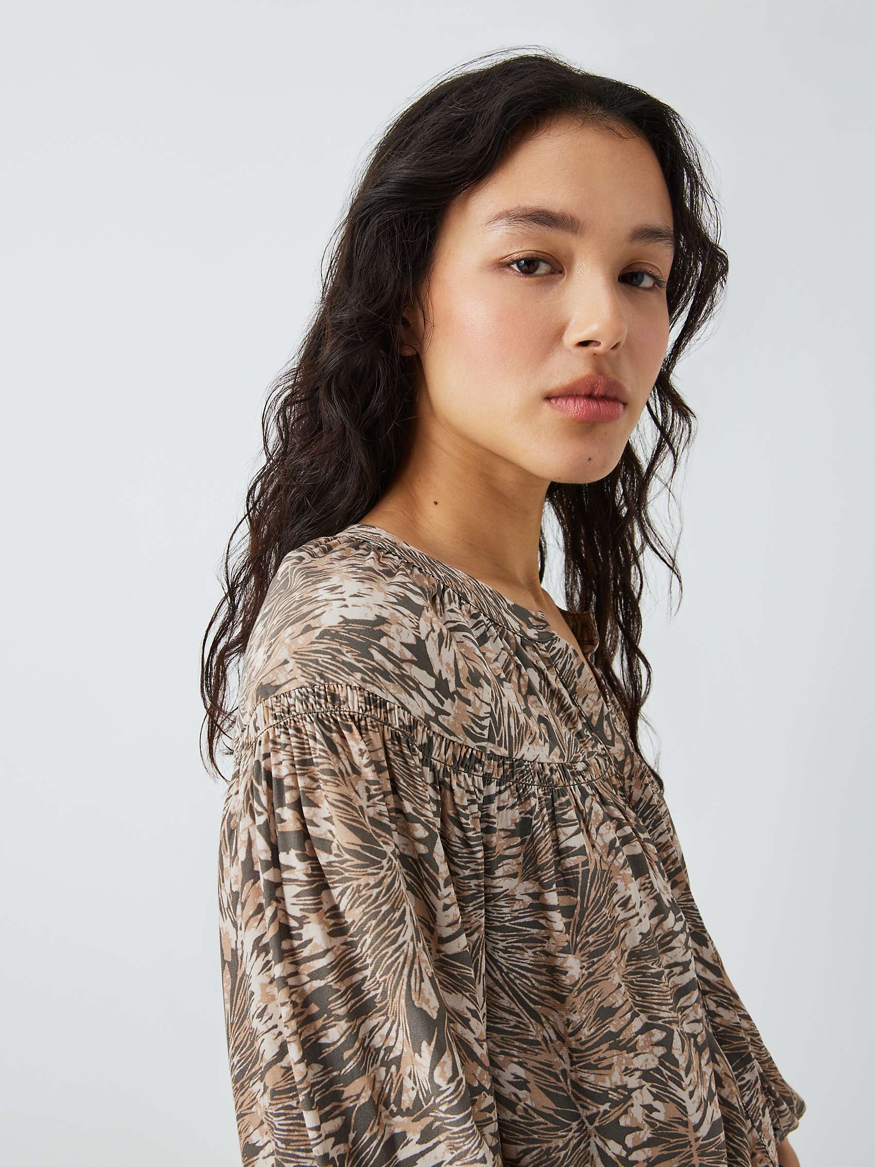 Buy AND/OR Juliette Abstract Print Shirt, Green Online at johnlewis.com