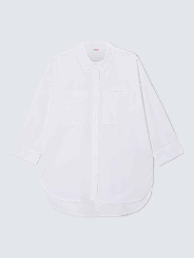 John Lewis ANYDAY Curved Hem Shirt, White