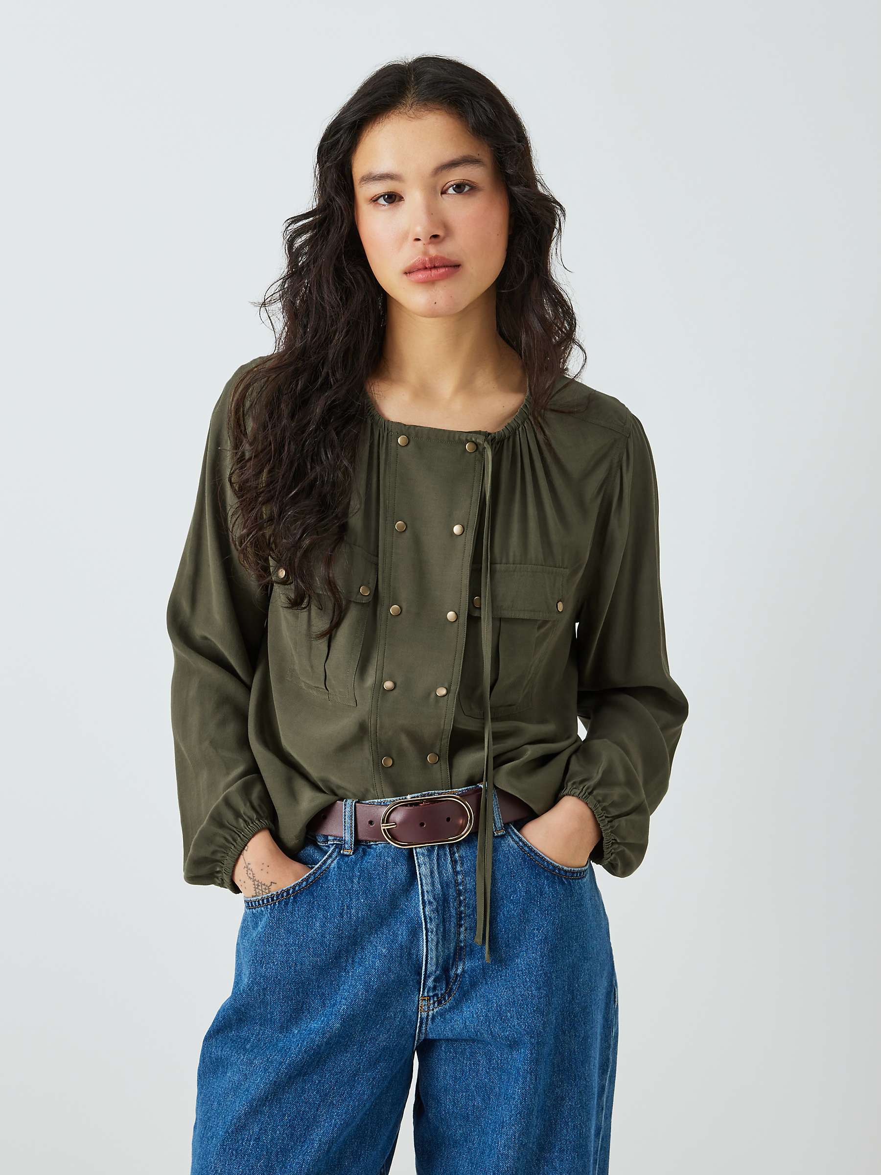 Buy AND/OR Nina Utility Top, Khaki Online at johnlewis.com