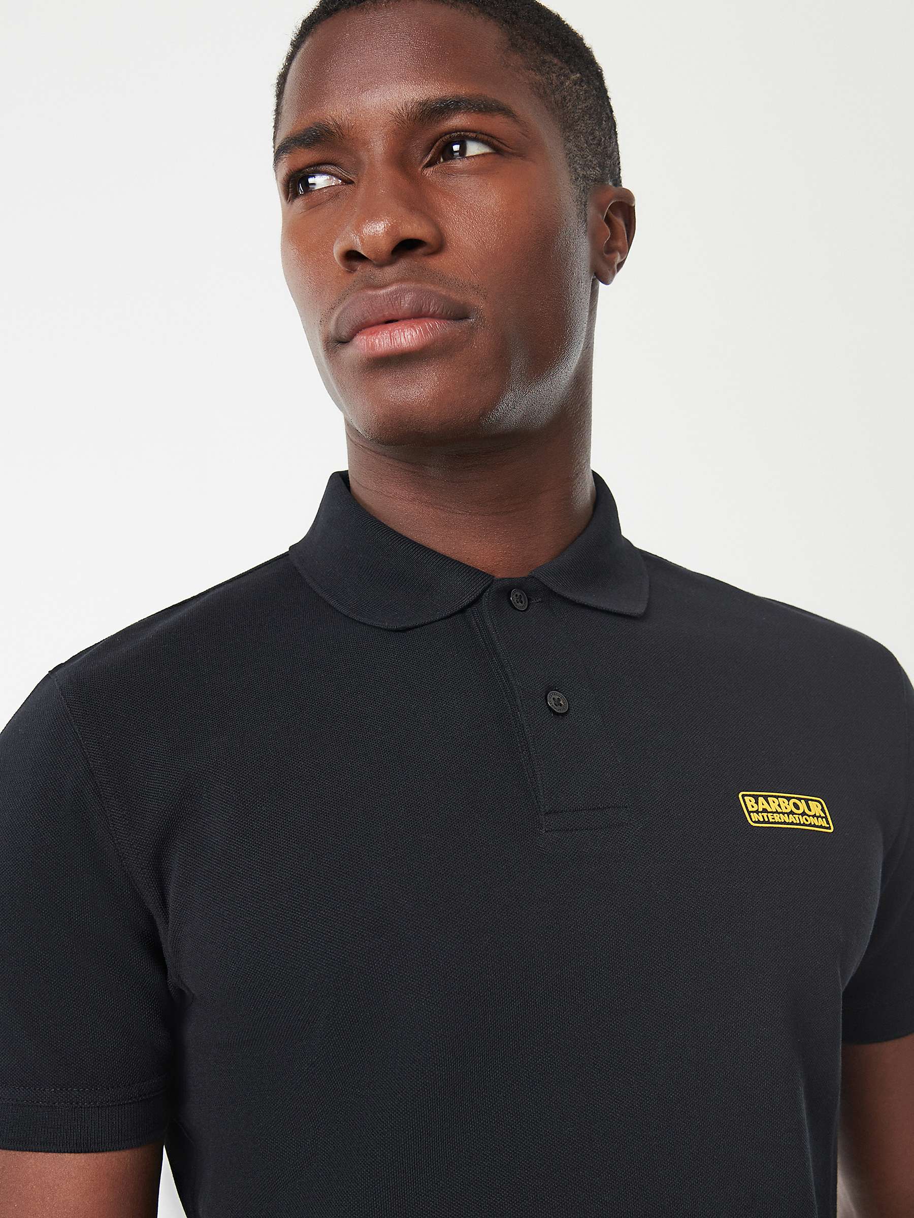 Buy Barbour International Essential Polo Shirt, Black Online at johnlewis.com
