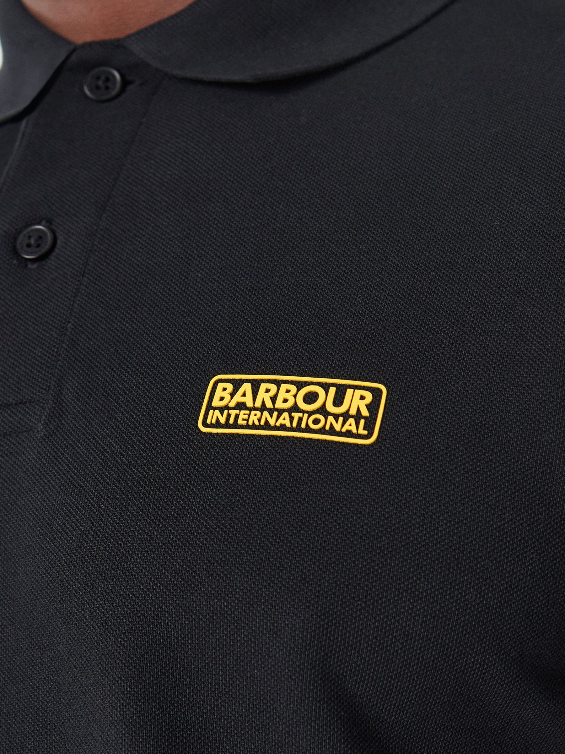 Barbour International Essential Polo Shirt, Black at John Lewis & Partners