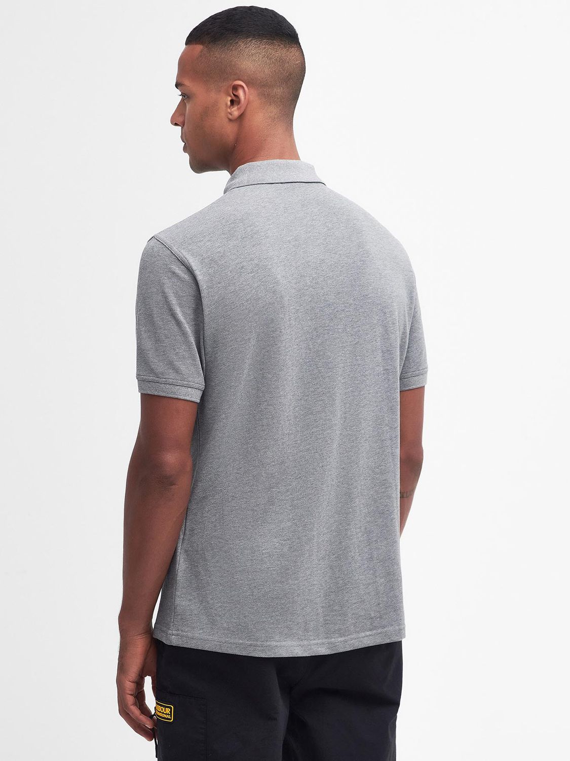 Barbour International Essential Polo Shirt, Anthracite at John Lewis ...