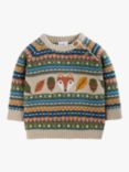 Frugi Baby Fowey Fair Isle Knitted Jumper, Brown/Multi
