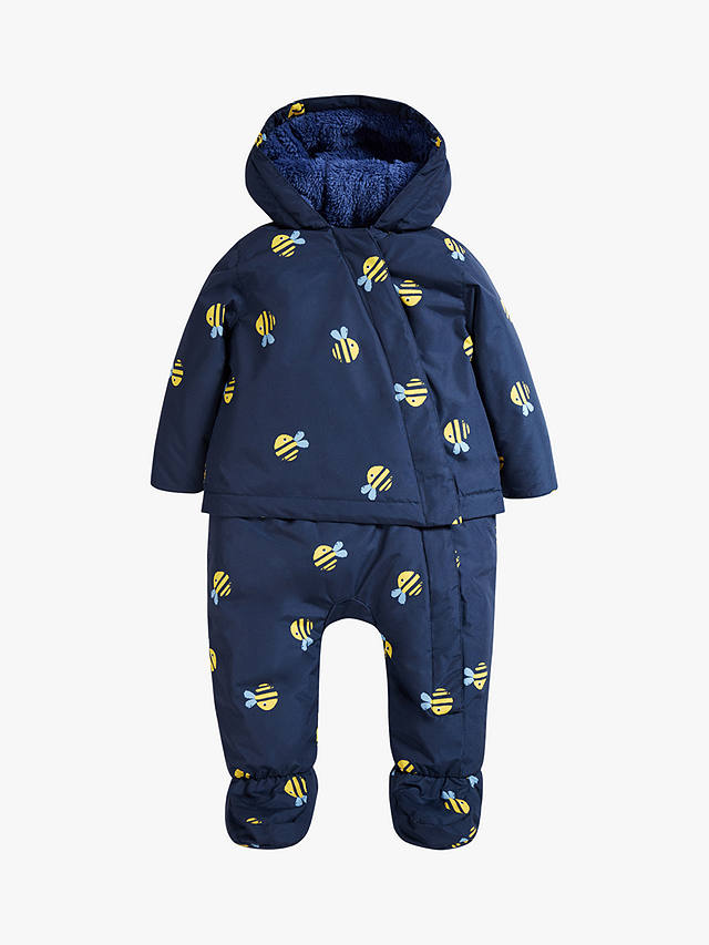 Frugi Baby 2 in 1 Bee Rambler Pram Suit to Coat, Navy/Multi