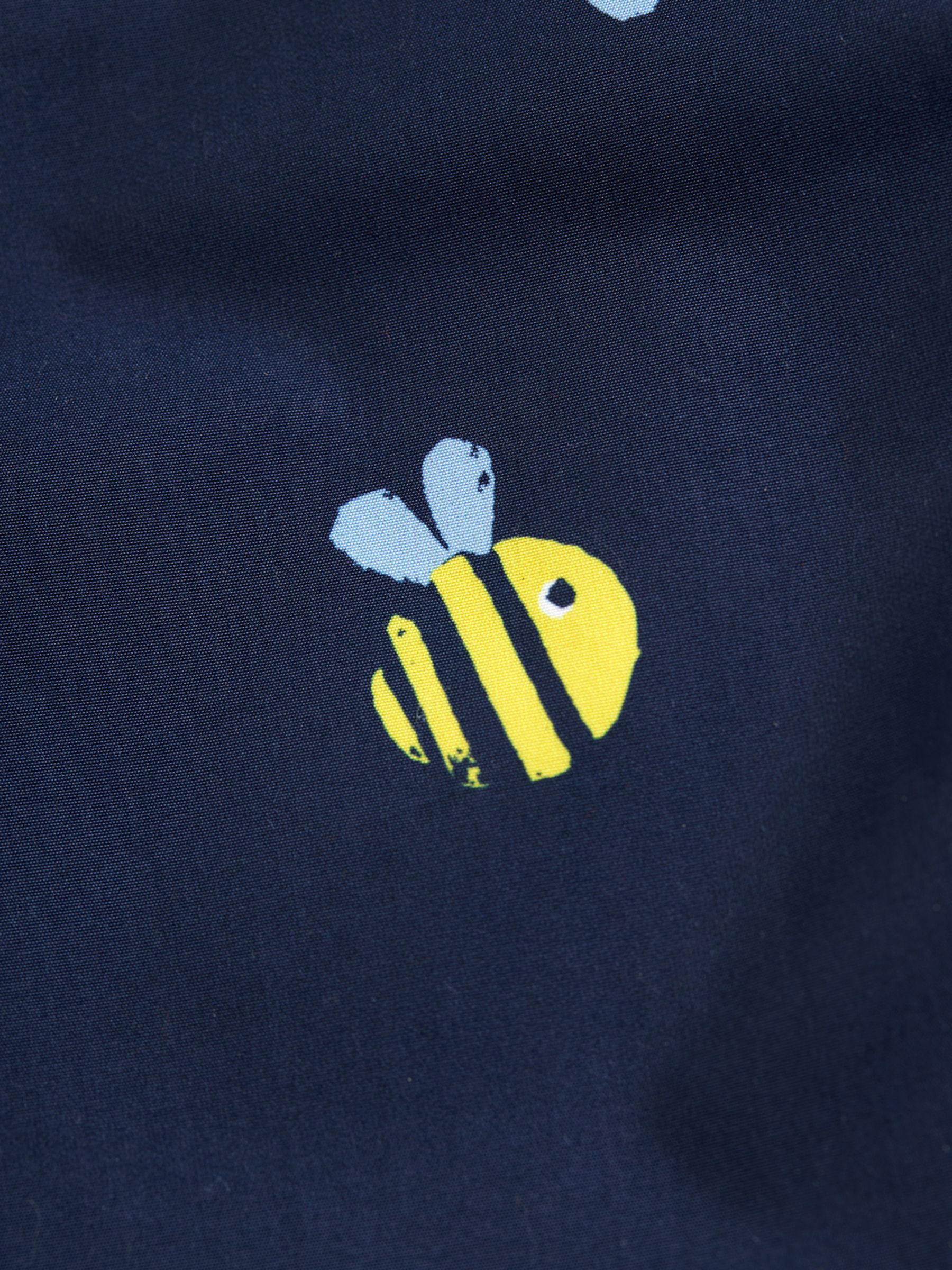 Frugi Baby 2 in 1 Bee Rambler Pram Suit to Coat, Navy/Multi, Newborn