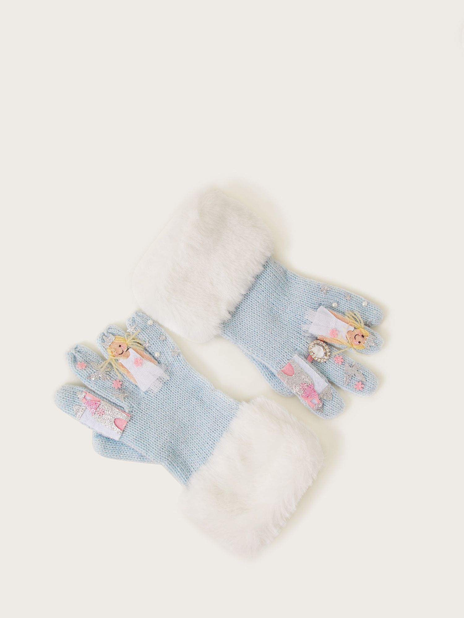 Buy Monsoon Kids' Snow Princess Gloves, Blue Online at johnlewis.com