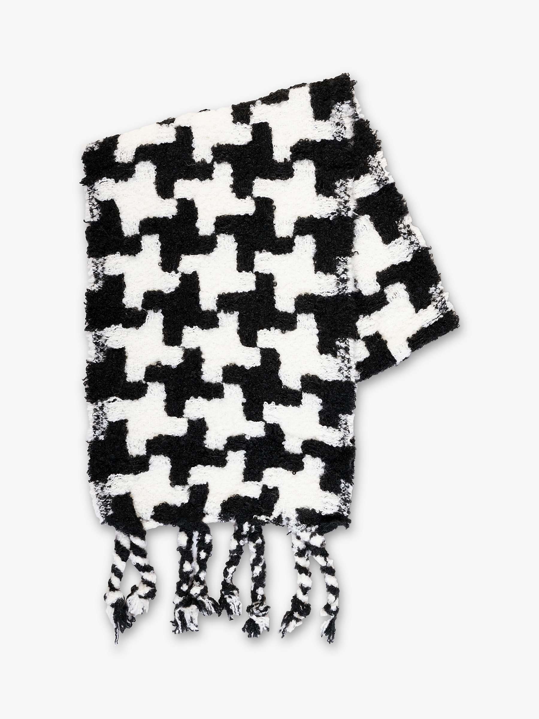 Buy chesca Monochrome Fringed Scarf, Black/White Online at johnlewis.com