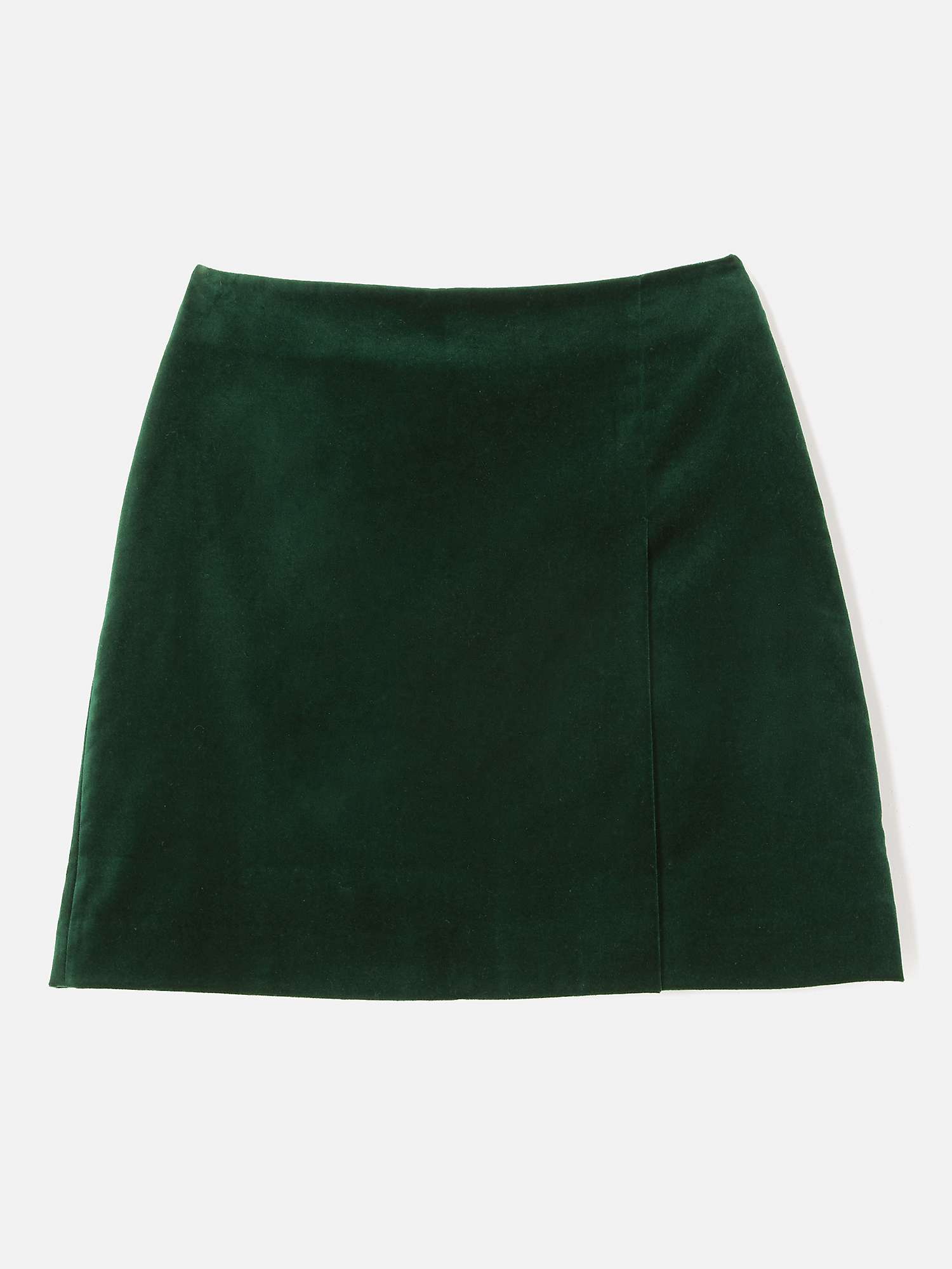 Jigsaw Velvet Mini Skirt, Green at John Lewis & Partners
