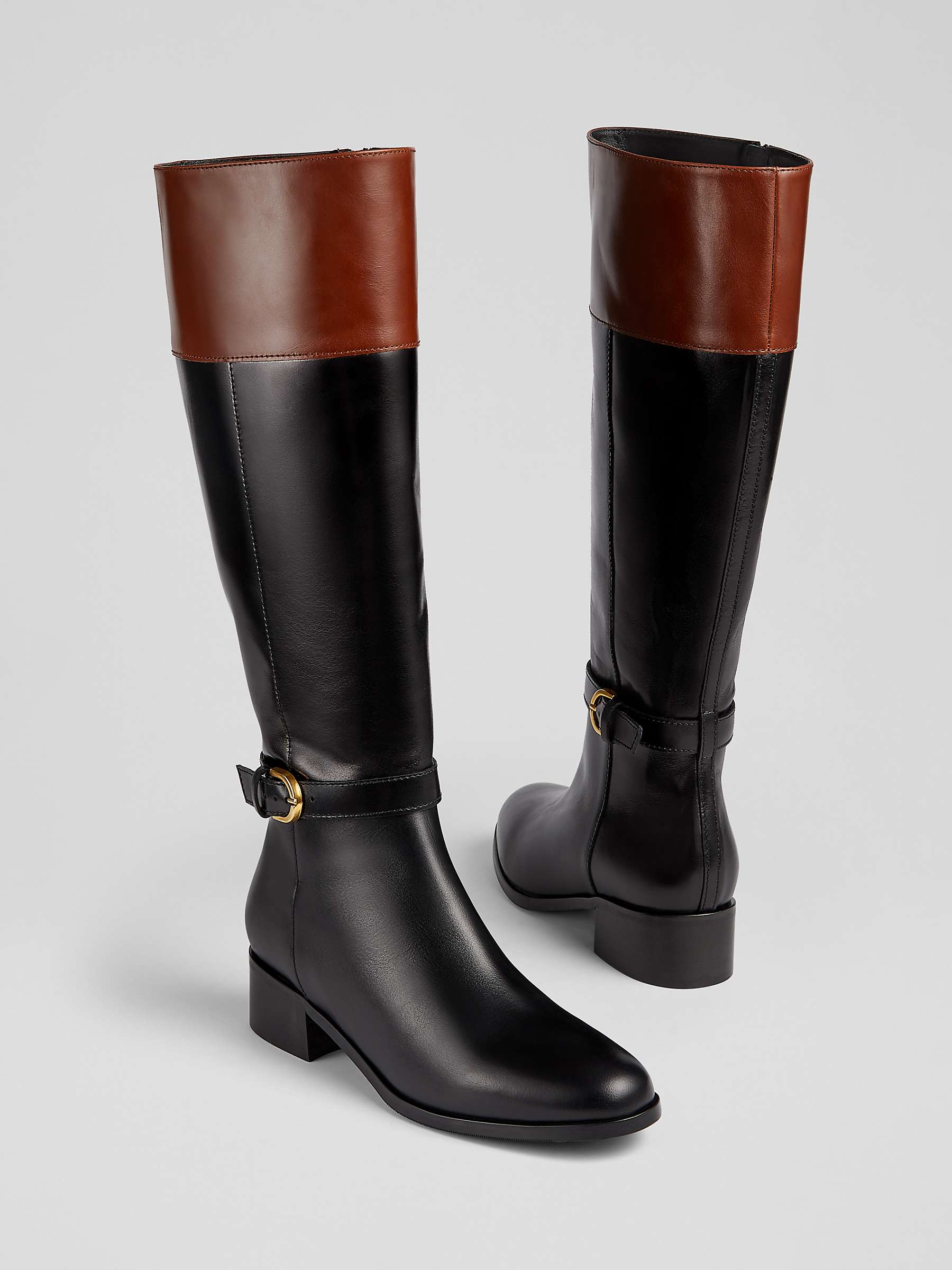L.K.Bennett x Ascot Collection: Bennett Leather Knee High Boots, Black ...