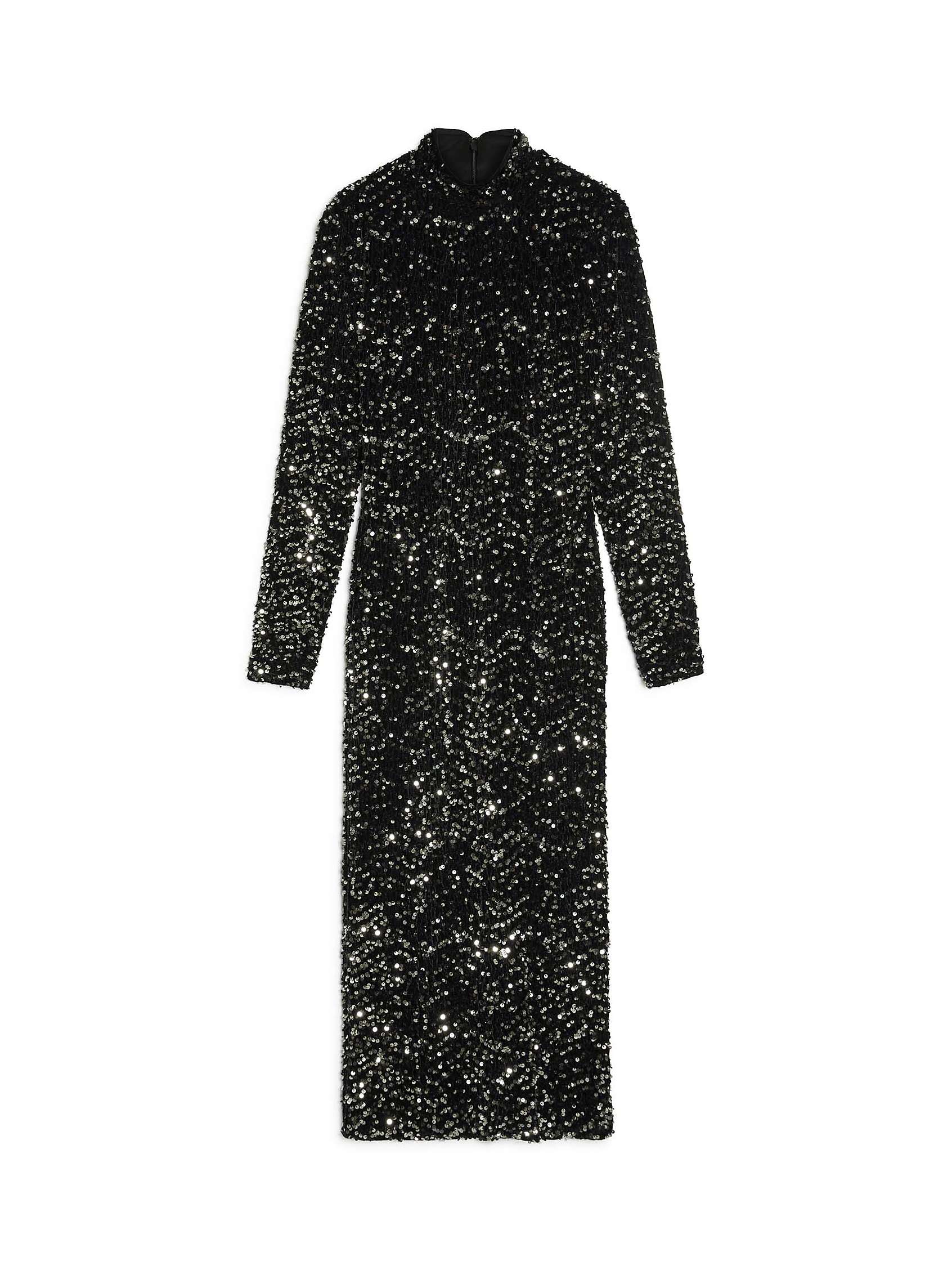 Buy Albaray Midi Velvet Sequin Dress, Black Online at johnlewis.com