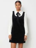 Albaray Plain Cord Scoop Neck Mini Dress, Black
