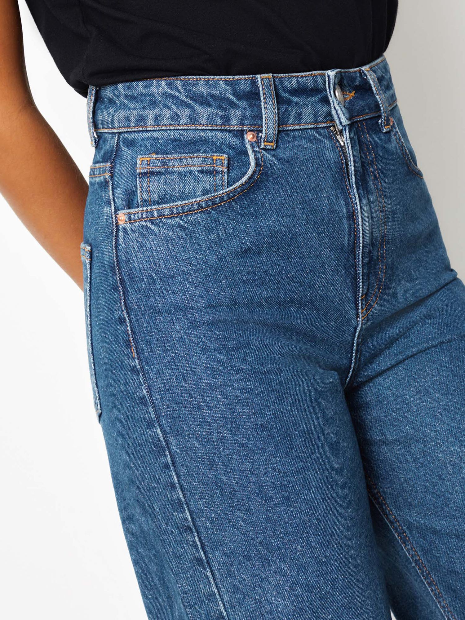 Albaray Organic Cotton Wide Leg Jeans, Indigo at John Lewis & Partners