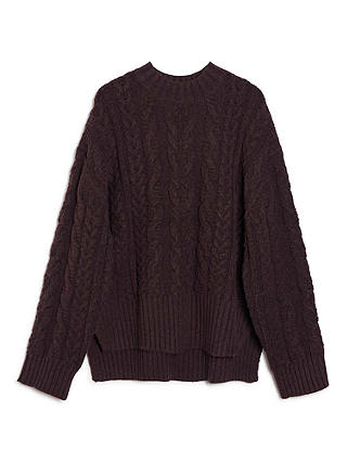 Albaray Cable Wool Blend Jumper, Burgundy