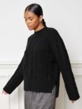 Albaray Cable Wool Blend Jumper, Black