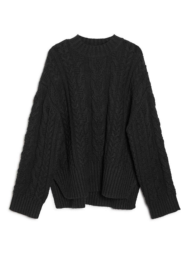Albaray Cable Wool Blend Jumper, Black
