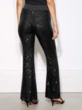 Albaray Flared Sequin Trousers, Black
