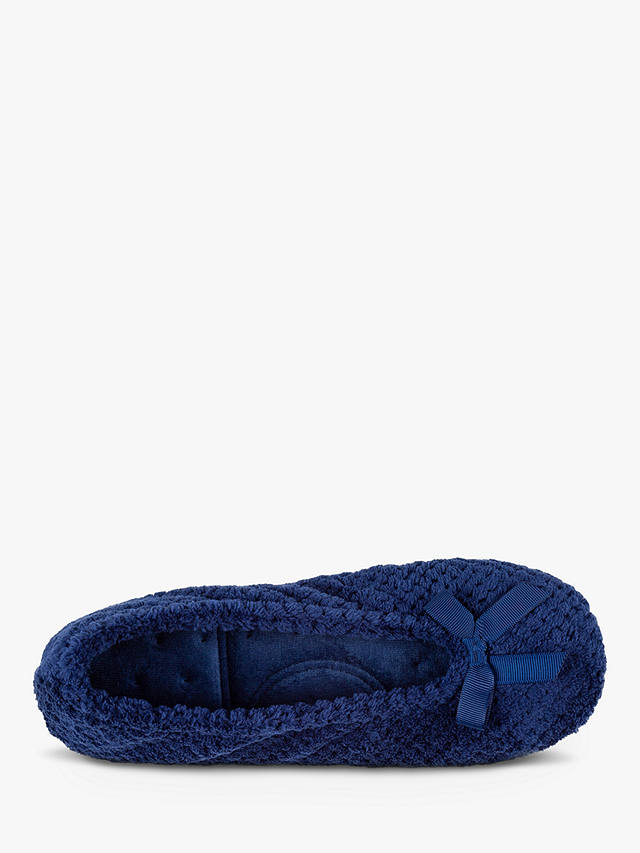 totes Terry Popcorn Ballet Slippers, Navy
