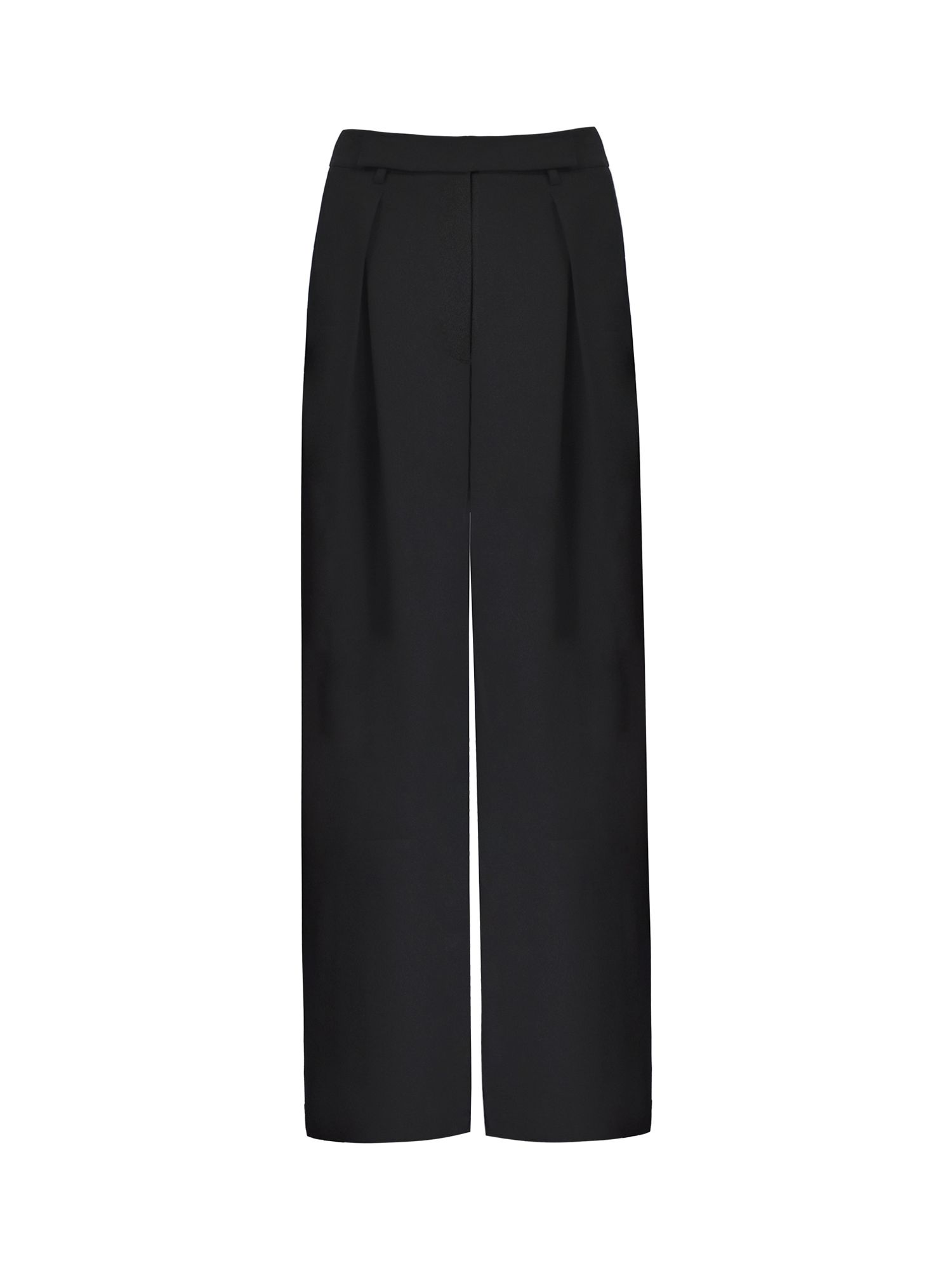 Ro&Zo Petite Pleat Detail Tailored Trousers, Black, 10