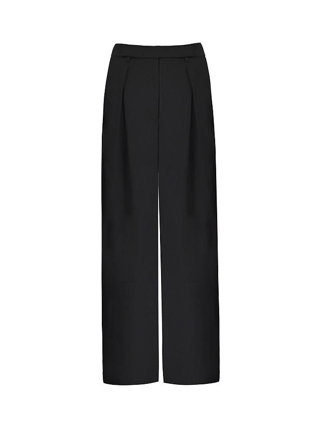Ro&Zo Petite Pleat Detail Tailored Trousers, Black