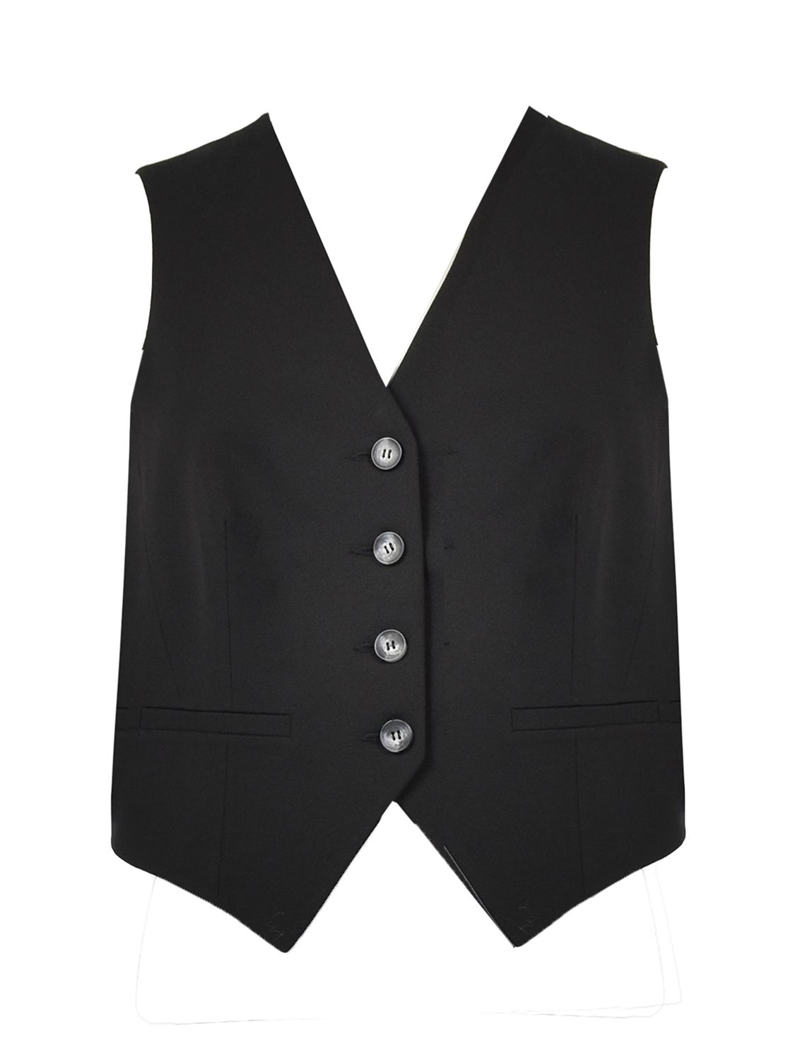 Ro&Zo Plain Tailored Waistcoat, Black at John Lewis & Partners