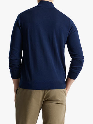 SPOKE Merino Half Zip Straight Jumper, Dark Navy