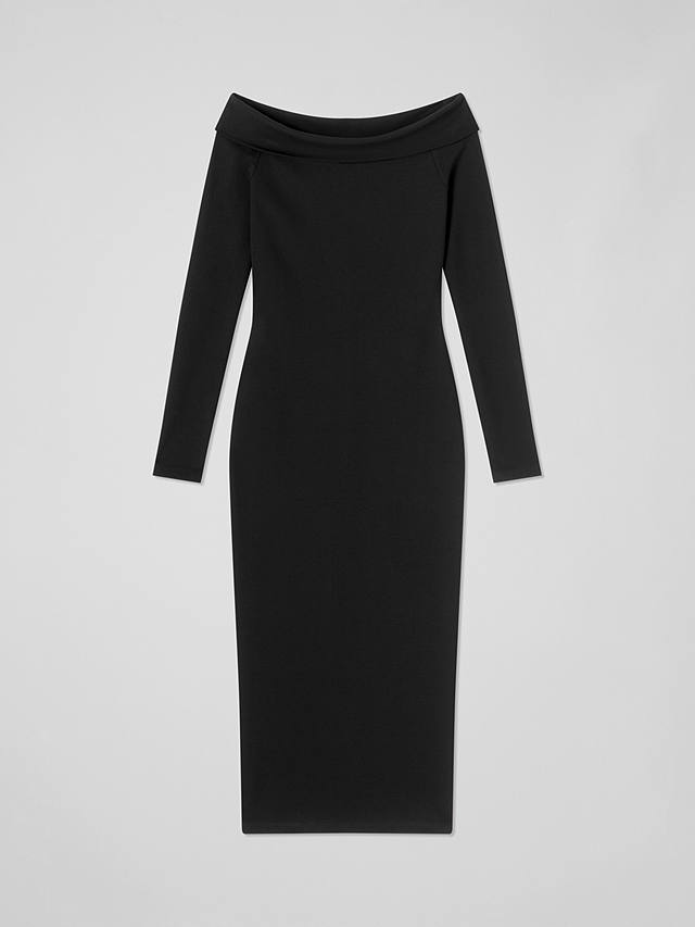L.K.Bennett Oda Jersey Bodycon Bardot Dress, Black