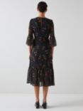 L.K.Bennett Mallory Cherry Print Midi Dress, Black/Multi