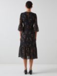 L.K.Bennett Mallory Cherry Print Midi Dress, Black/Multi, Black/Multi