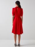 L.K.Bennett Esme Embellished Button Dress, Cherry Red