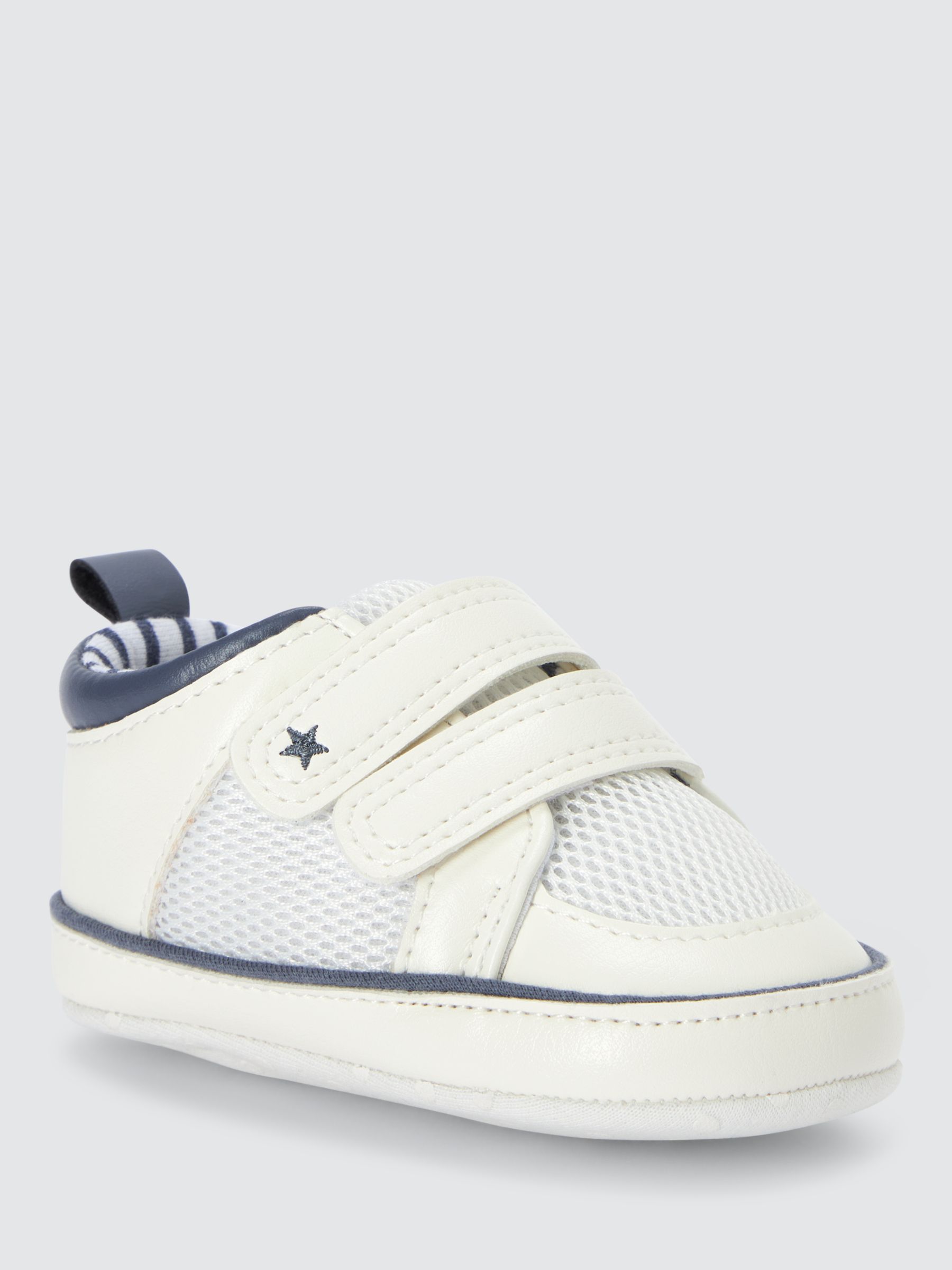 John Lewis Baby Star Trainer Booties, White, 6-12 months