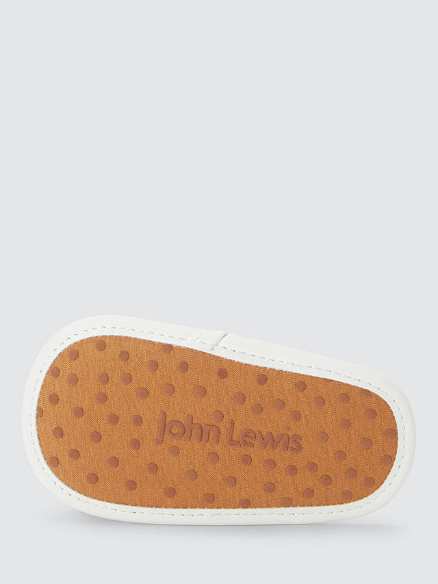 John Lewis Baby Borg Slip On Shoes, Cream