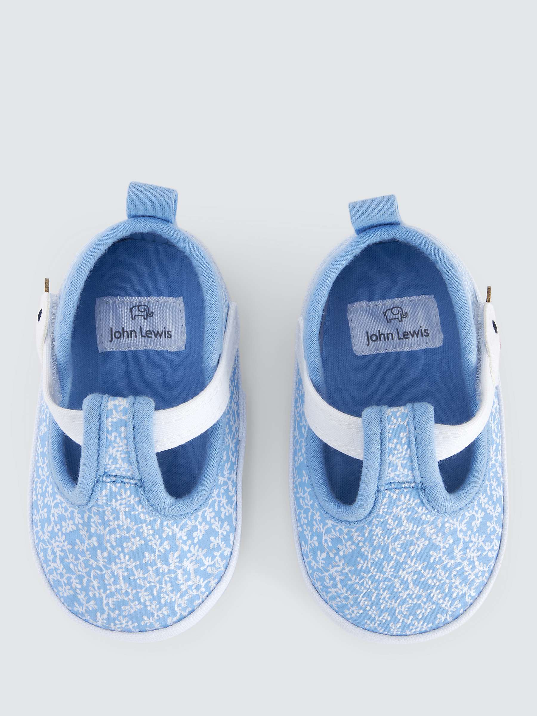 Buy John Lewis Baby Swan T Bar Pram Shoes, Blue/Multi Online at johnlewis.com