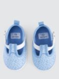 John Lewis Baby Swan T Bar Pram Shoes, Blue/Multi, Blue/Multi