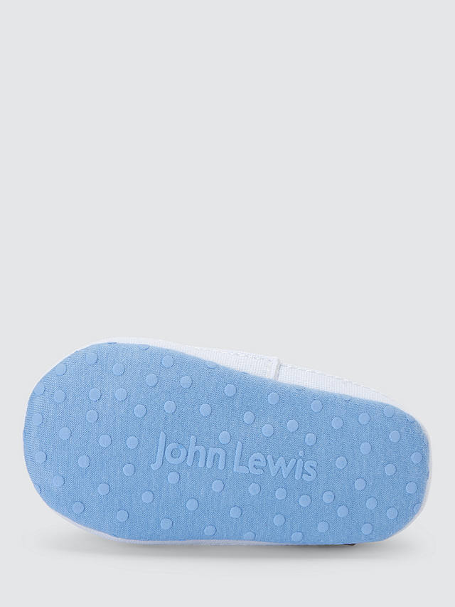 John Lewis Baby Swan T Bar Pram Shoes, Blue/Multi